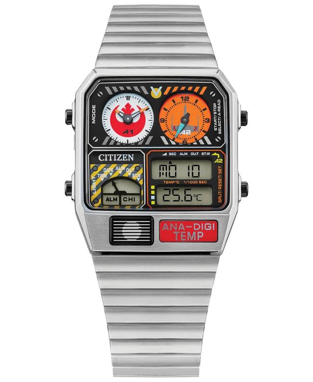 Star Wars by Citizen Rebel Pilot Analog-Digital Silver-Tone Stainless Steel Bracelet Watch 33mm Product Image