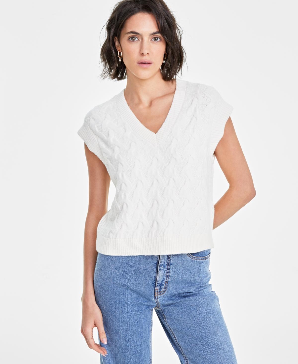 On 34th Womens Extended Shoulder Cable-Knit Sweater Vest, Created for Macys Product Image