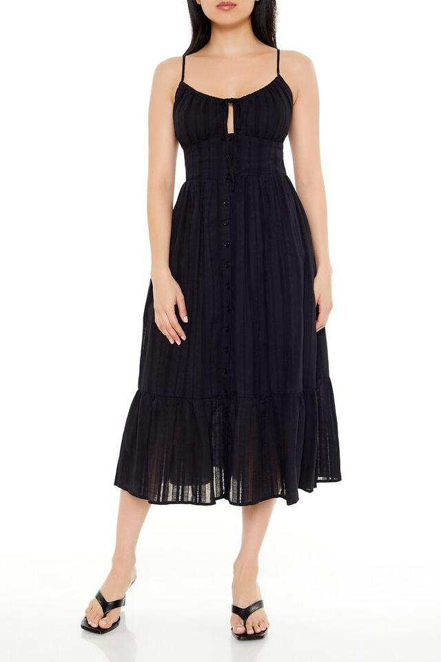 Striped Cutout Bow Midi Dress | Forever 21 Product Image