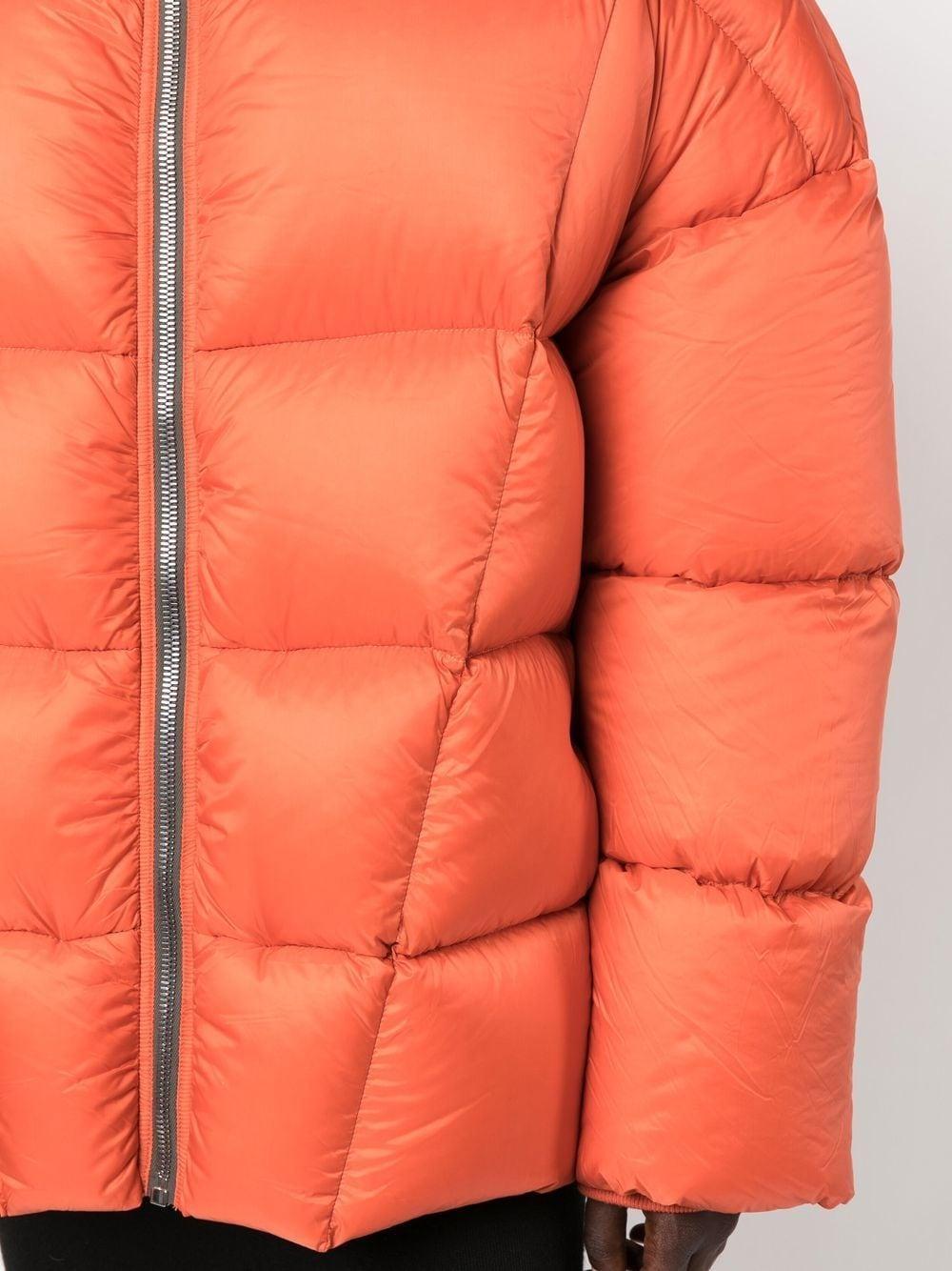 Oversize Lightweight Nylon Down Jacket In Orange Product Image