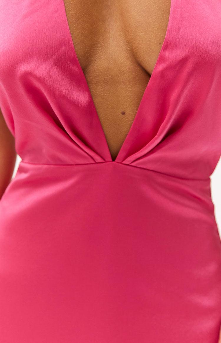 Seattle Pink Halter Formal Dress Product Image