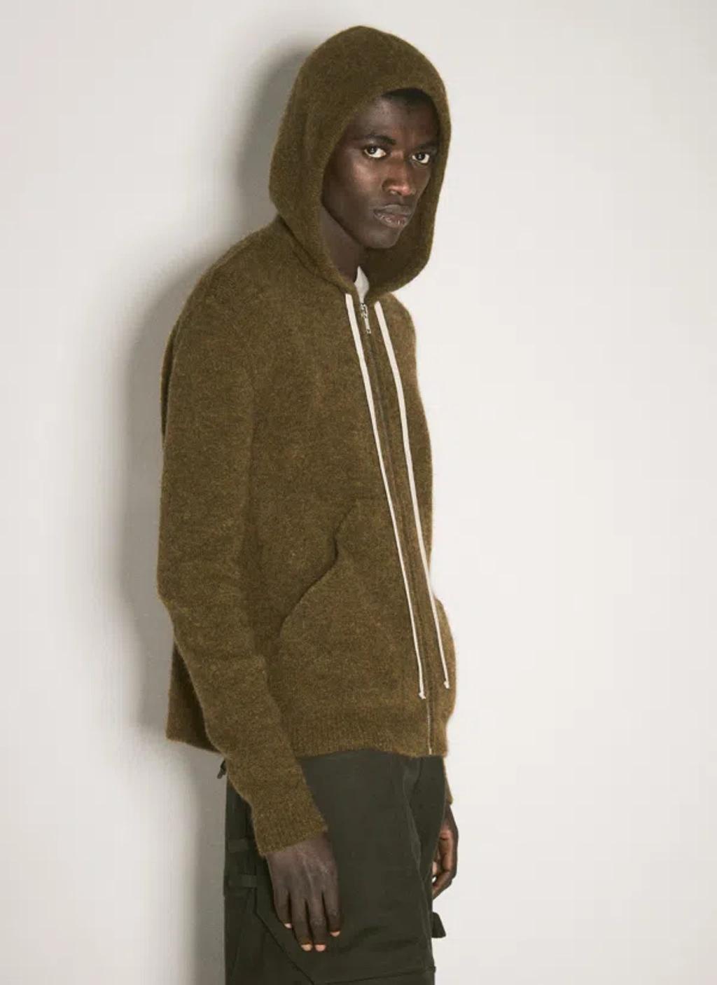 Zip-up Hooded Sweater In Green product image