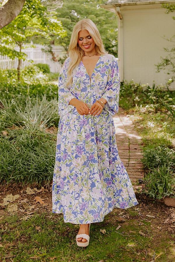 Blossom Breeze Floral Maxi In Periwinkle Curves Product Image