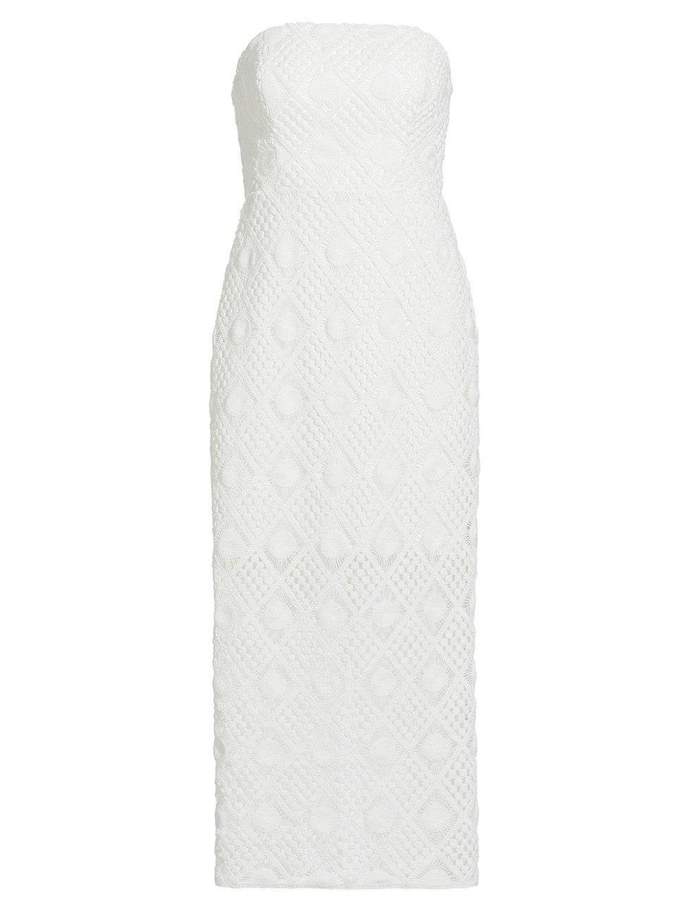 Womens Diamond Crochet Strapless Dress Product Image