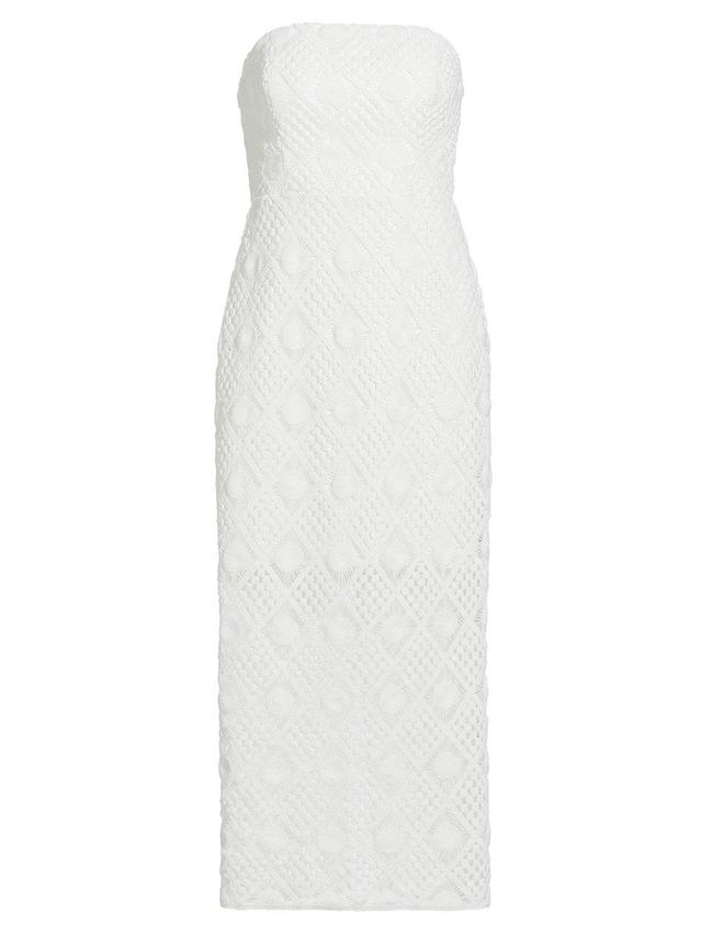 Womens Diamond Crochet Strapless Dress Product Image