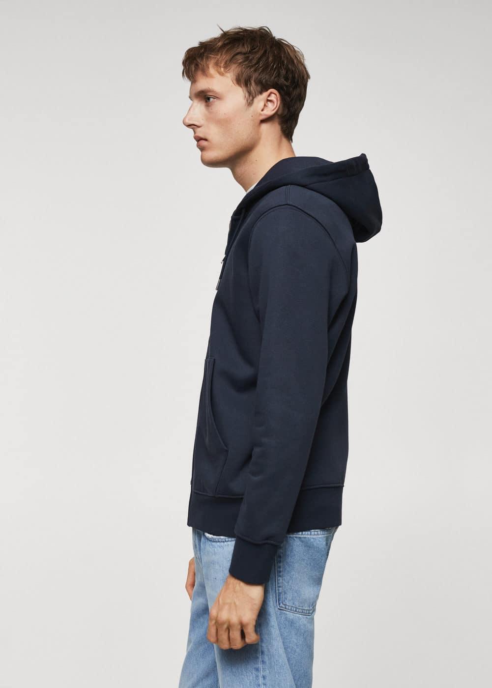 MANGO MAN - Cotton zip-up hoodie navyMen Product Image