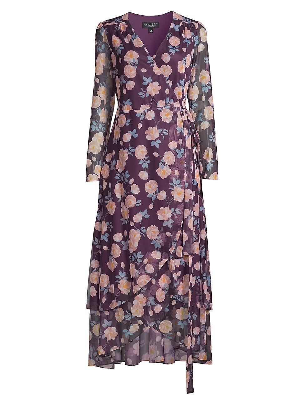 Womens Floral Wrap Maxi Dress Product Image