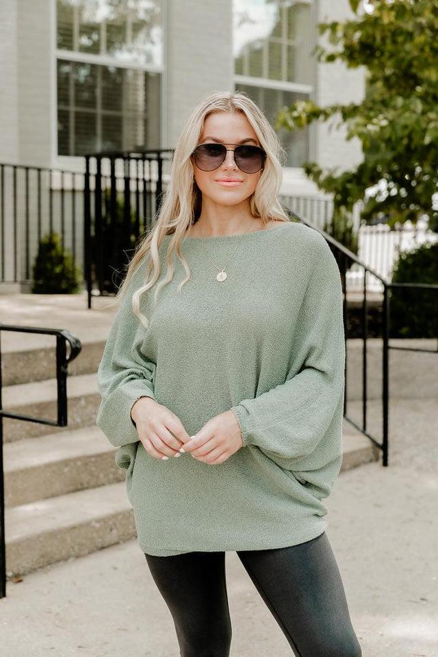 Lost Hope Sage Pullover Knit Sweater Product Image