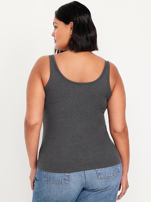 First-Layer Ribbed Scoop-Neck Tank Top Product Image