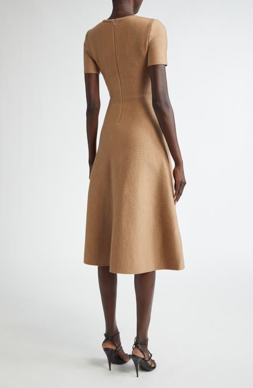 OSCAR DE LA RENTA Button-detailed Knit Midi Dress In Cafe Au Lait Product Image