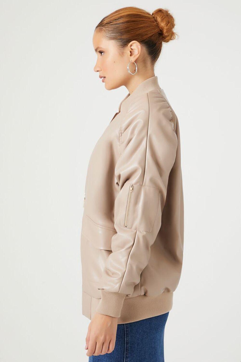 Faux Leather Ruched Bomber Jacket | Forever 21 Product Image