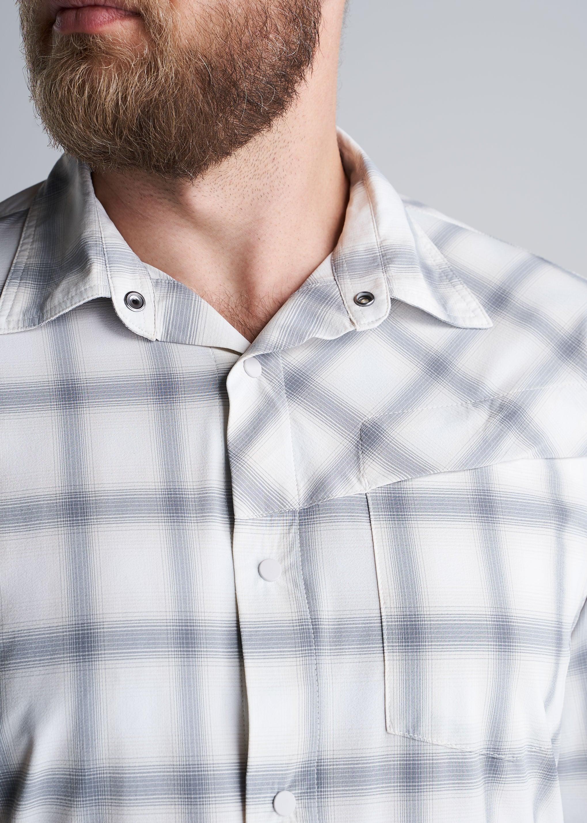 Tall Men's Ultra Lightweight Snap-Front Shirt in Birch Smoke Product Image