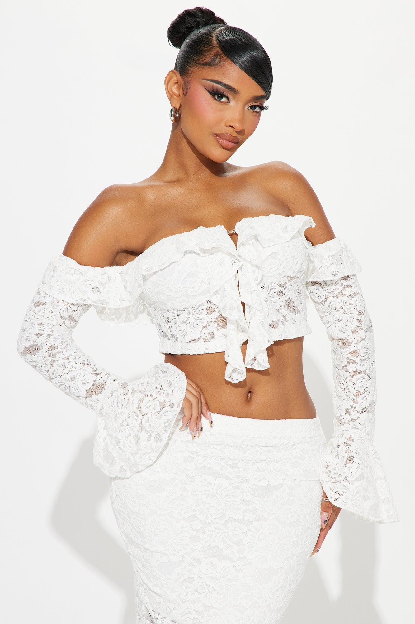 Perfect Moment Lace Skirt Set - White Product Image