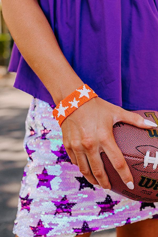 Winners Only Beaded Bracelet In Orange/White Product Image