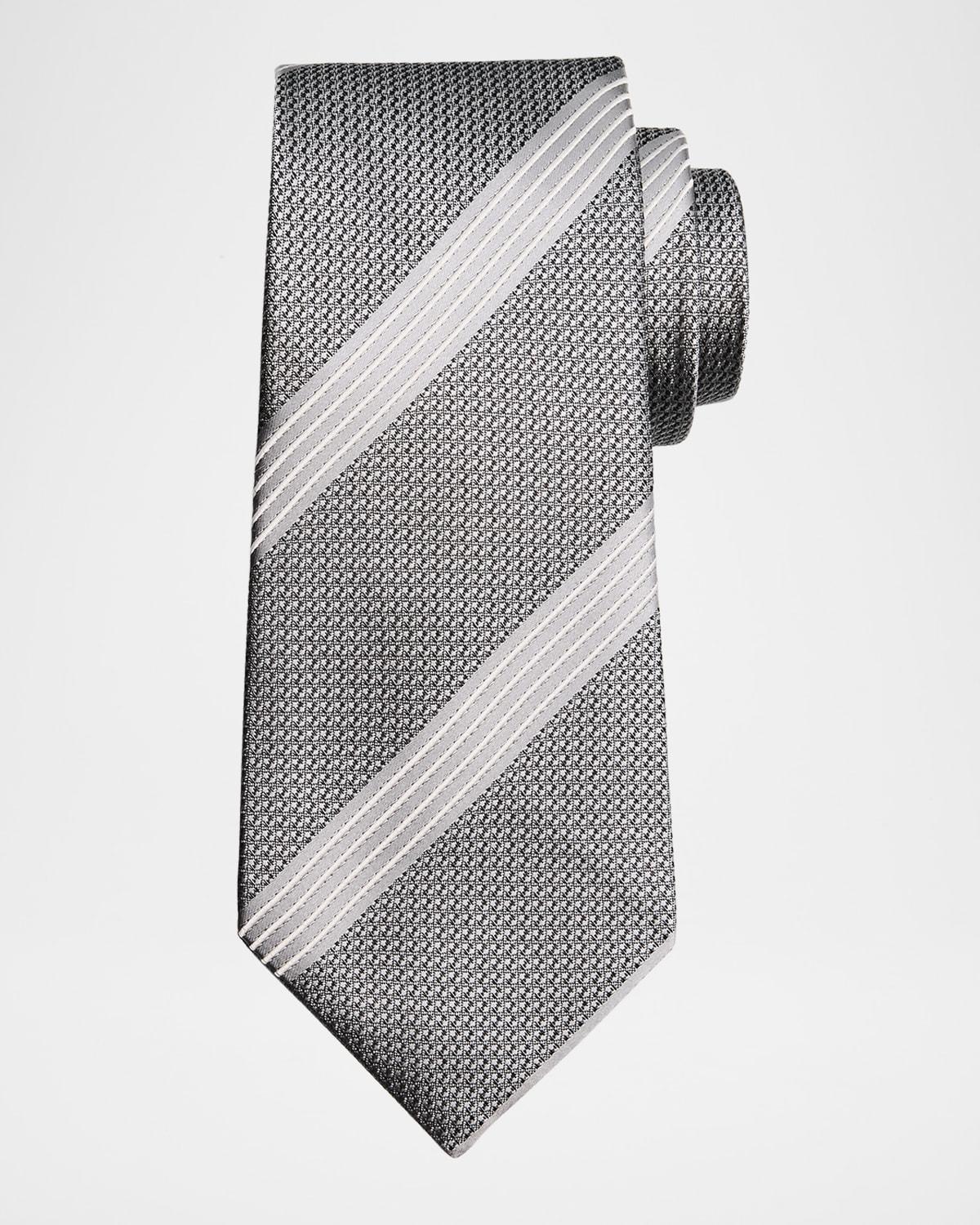 Mens Multi-Stripe Silk Tie Product Image