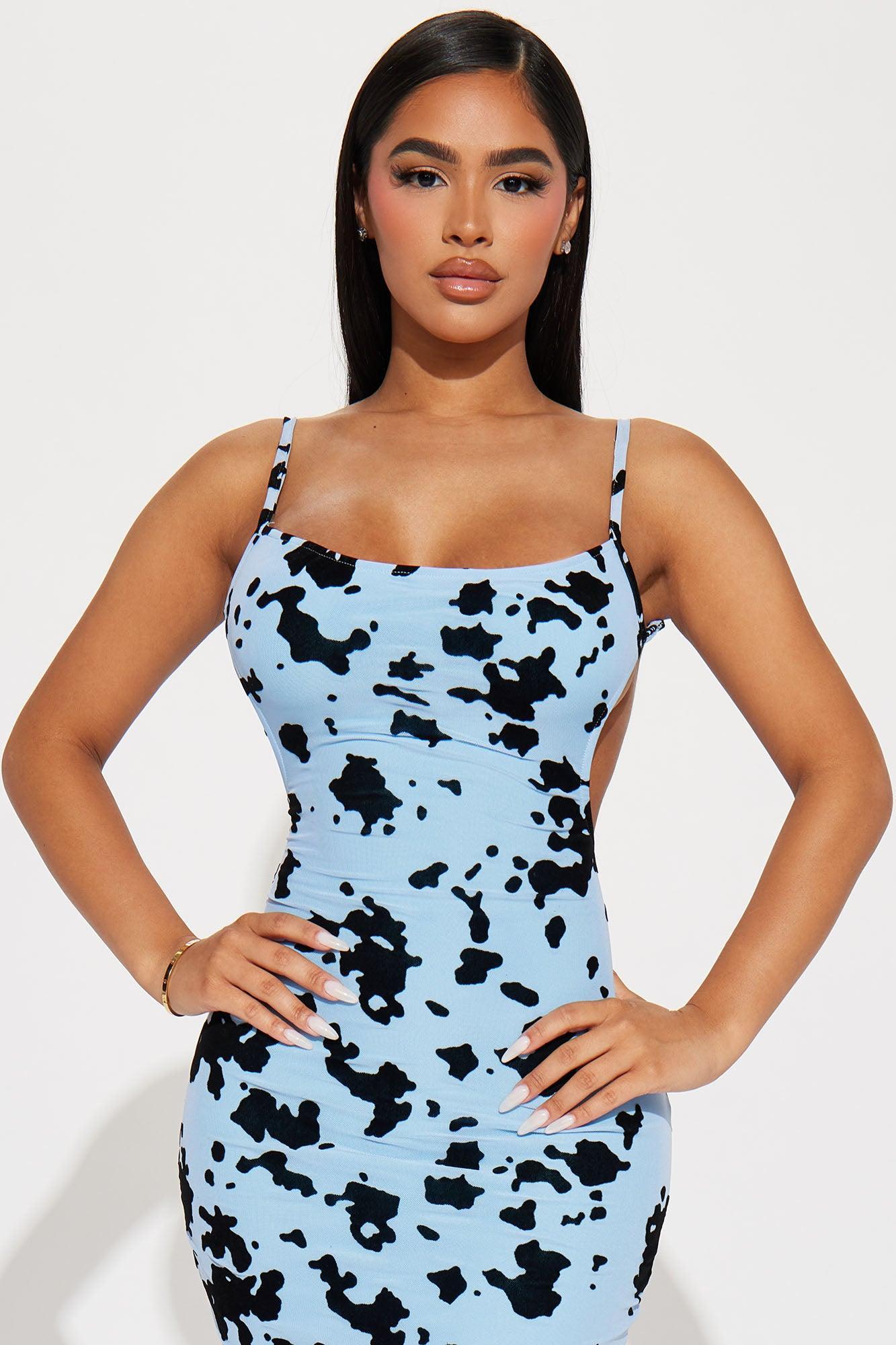 Elsie Printed Midi Dress - Blue Product Image