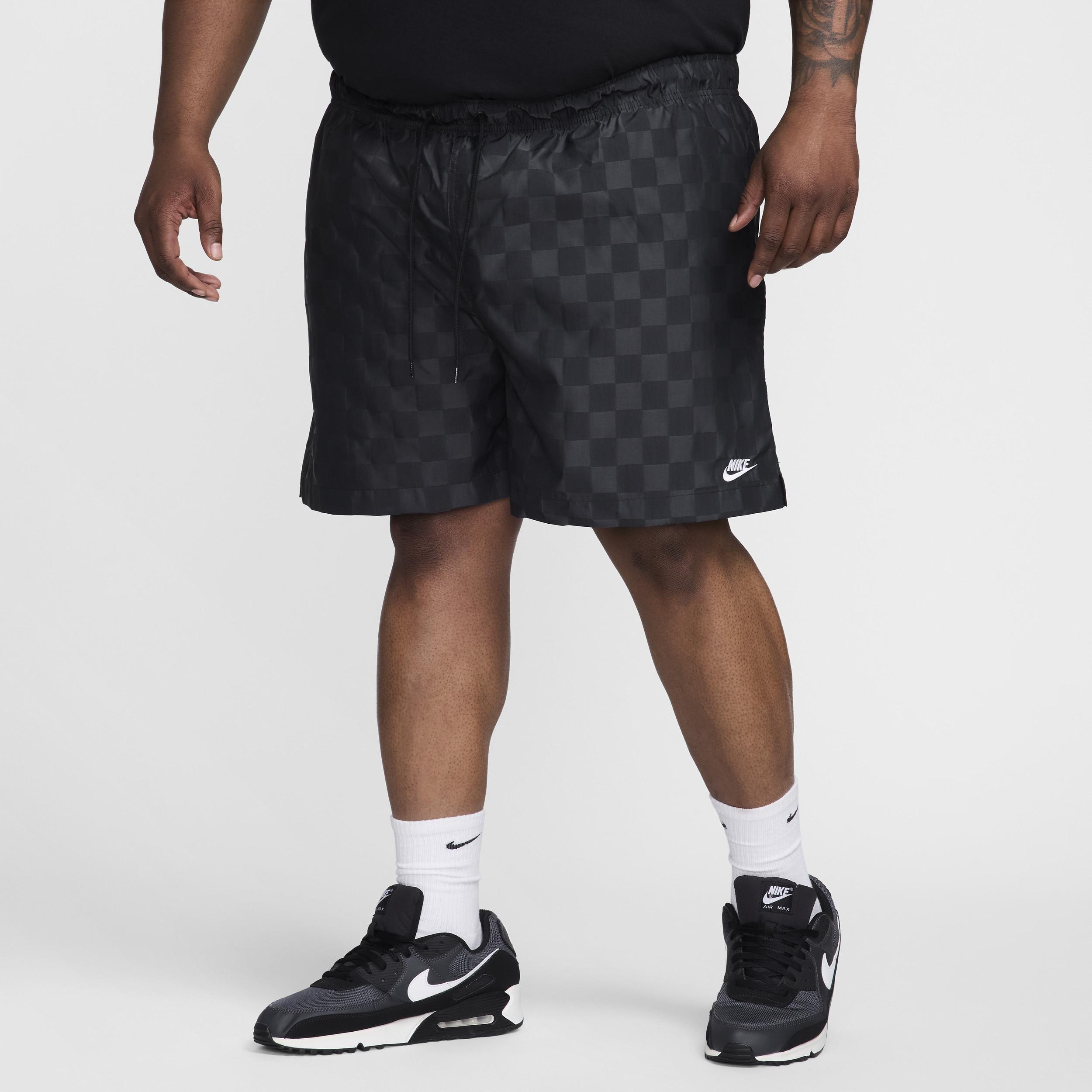 Nike Mens Club Flow Checker Logo Shorts - Black/(white) Product Image