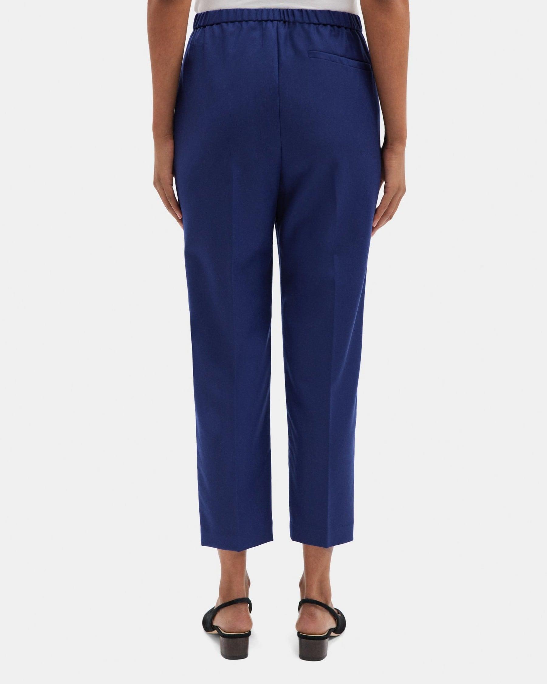 Pleated Pull-On Pant in Wool Flannel Product Image