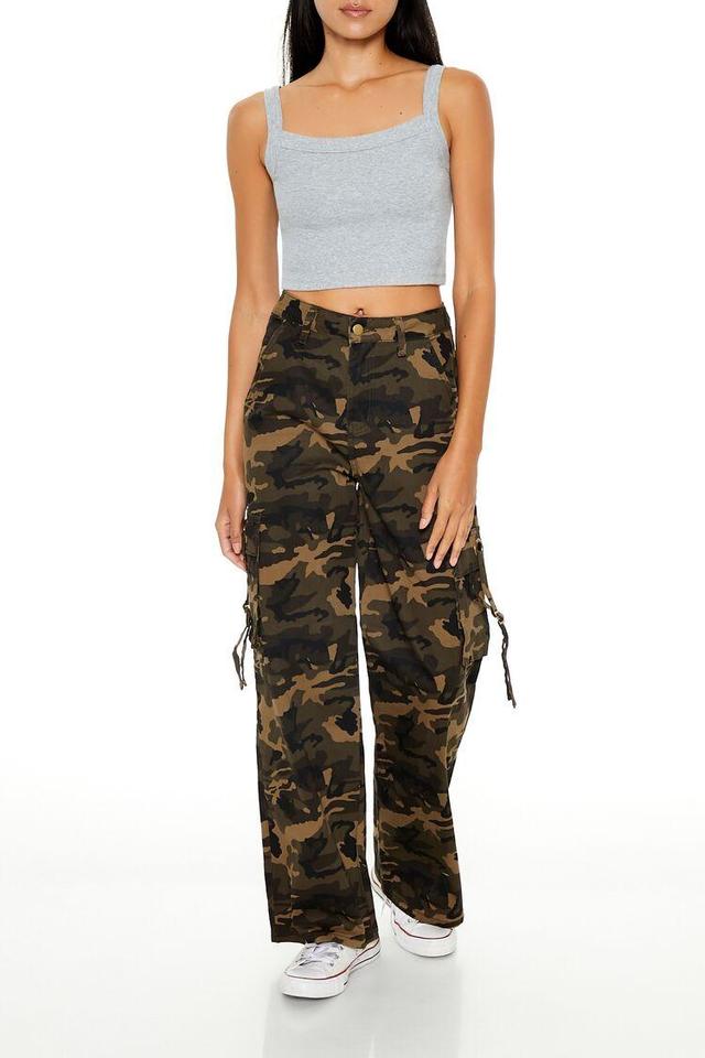 Camo Wide-Leg Cargo Utility Pants | Forever 21 Product Image