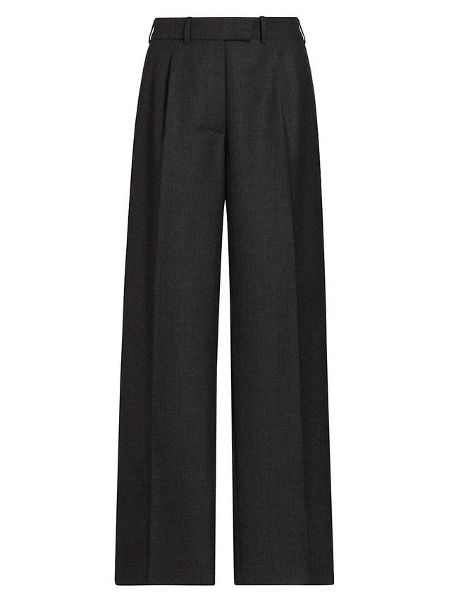 The Row Roan High Waist Straight Leg Wool Pants Product Image