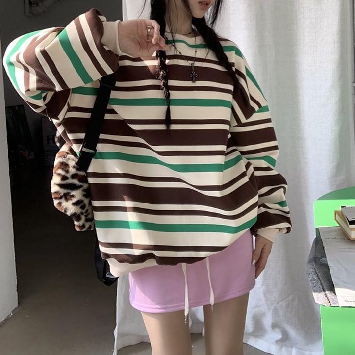 Crewneck Striped Pullover Product Image