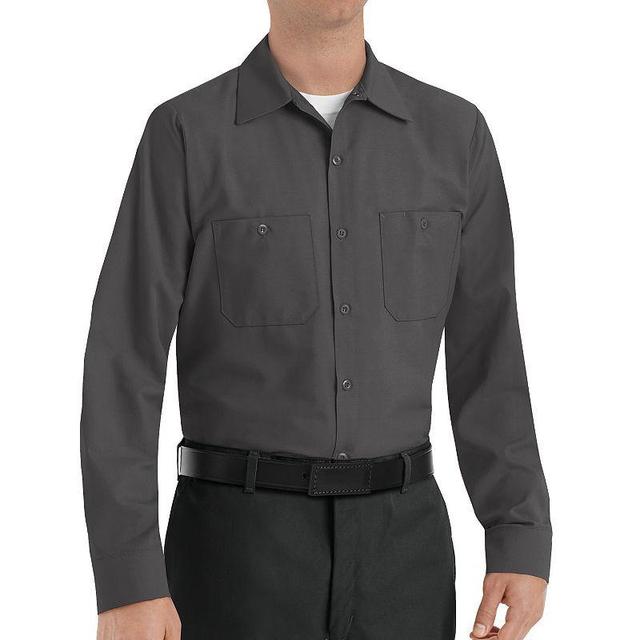 Mens Red Kap Classic-Fit Industrial Button-Down Work Shirt Green Blue Product Image