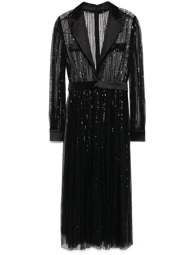 DOLCE & GABBANA Sequin-embellished Midi Dress In Black Product Image