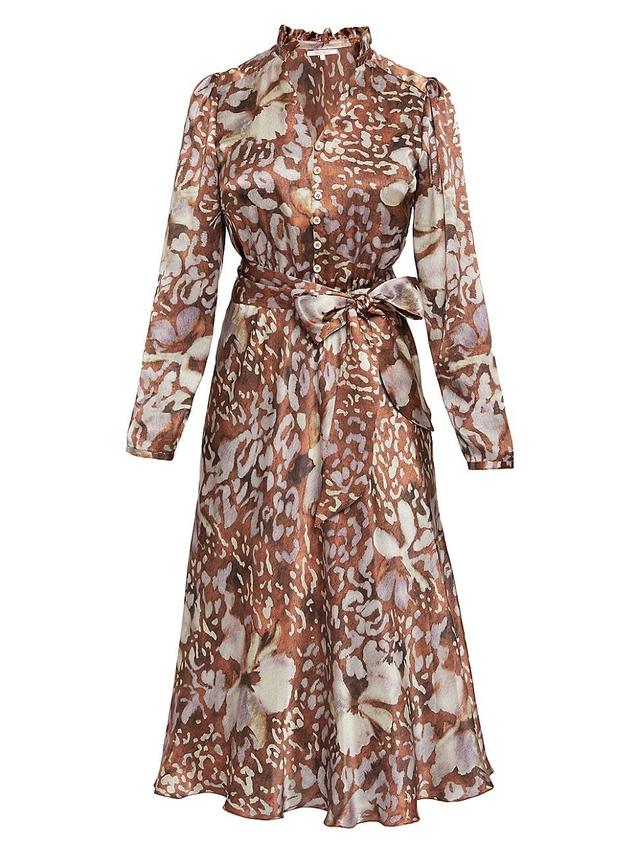 Womens Floral Silk-Blend Charmeuse Dress Product Image