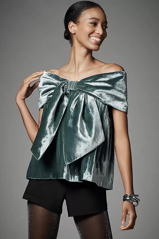 Mare Mare Velvet Off-The-Shoulder Bow Top Product Image