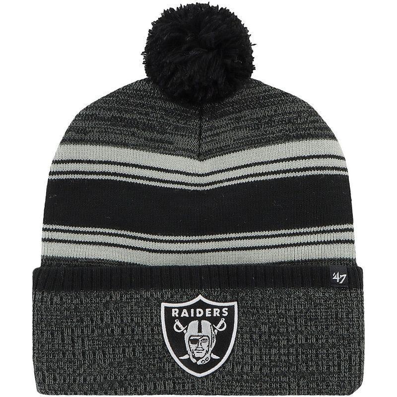 Mens 47 Black Las Vegas Raiders Fadeout Cuffed Knit Hat with Pom Product Image