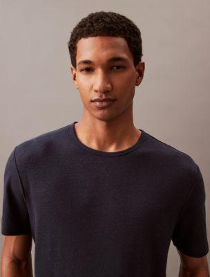 Linen Blend Jersey Crewneck T-Shirt Product Image