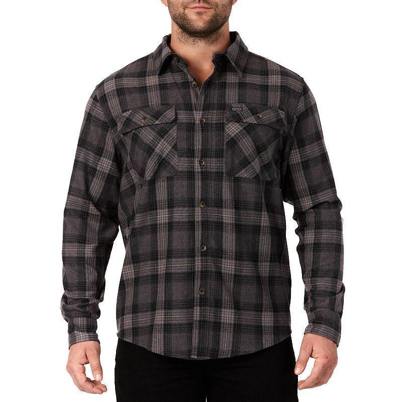 Mens Smiths Workwear Regular-Fit Plaid Two-Pocket Flannel Button-Down Shirt Heather Red Product Image