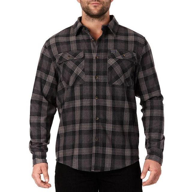 Mens Smiths Workwear Regular-Fit Plaid Two-Pocket Flannel Button-Down Shirt Grey Gray Product Image