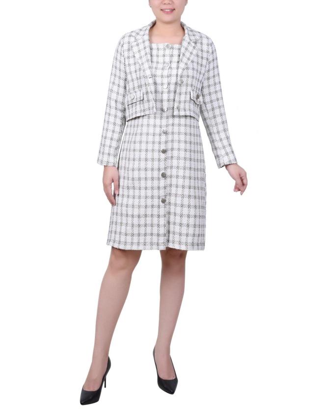 Long Sleeve Tweed Dress Set - Petite Product Image