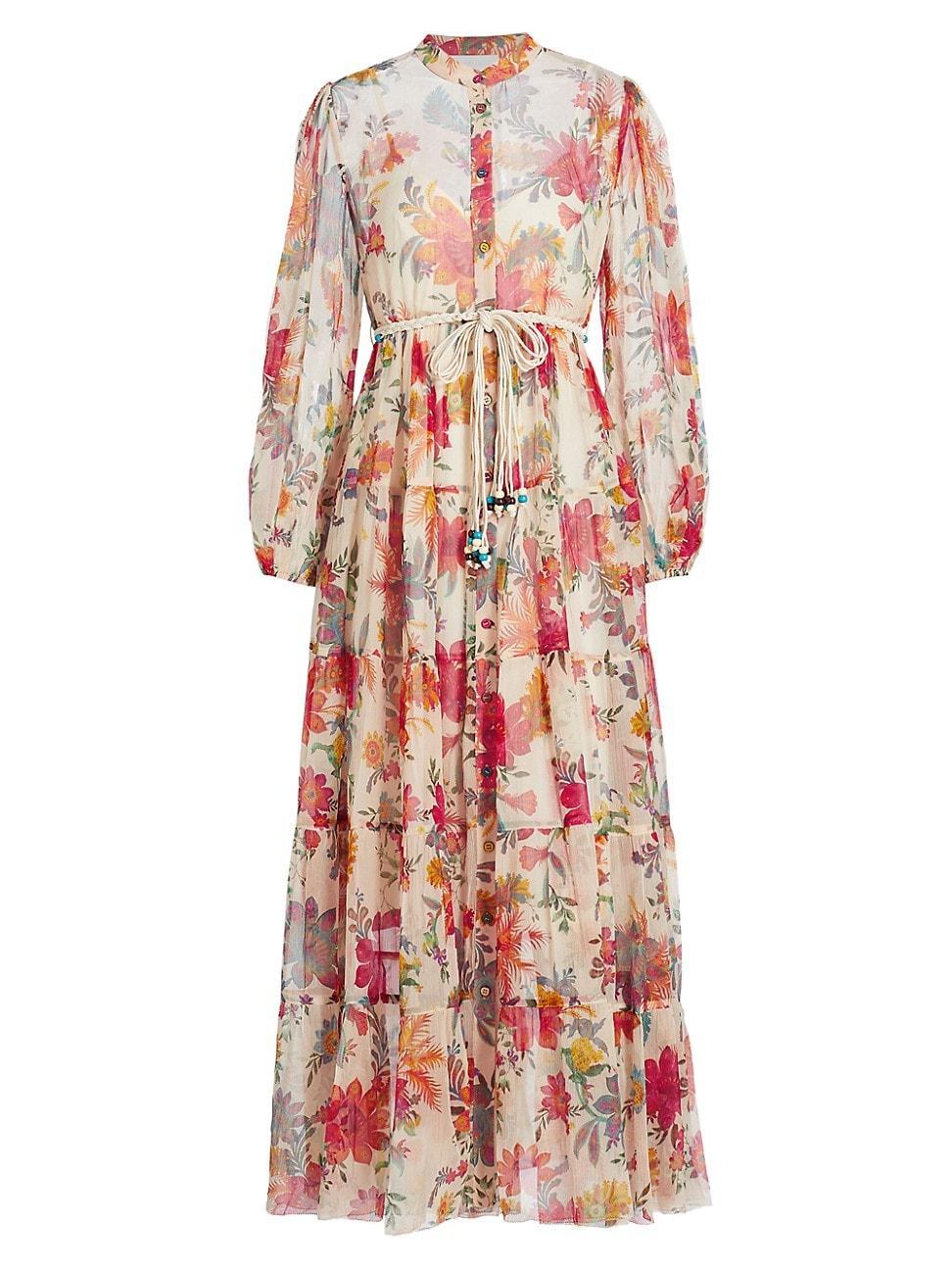 Zimmermann Ginger Floral Print Silk Twill Cover-Up Dress Product Image