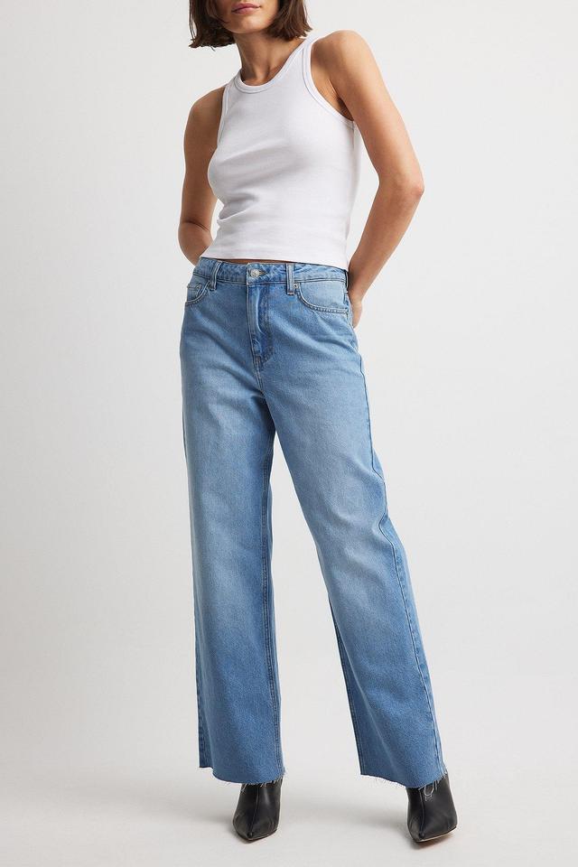 Straight High Waist Back Detail Denim Product Image