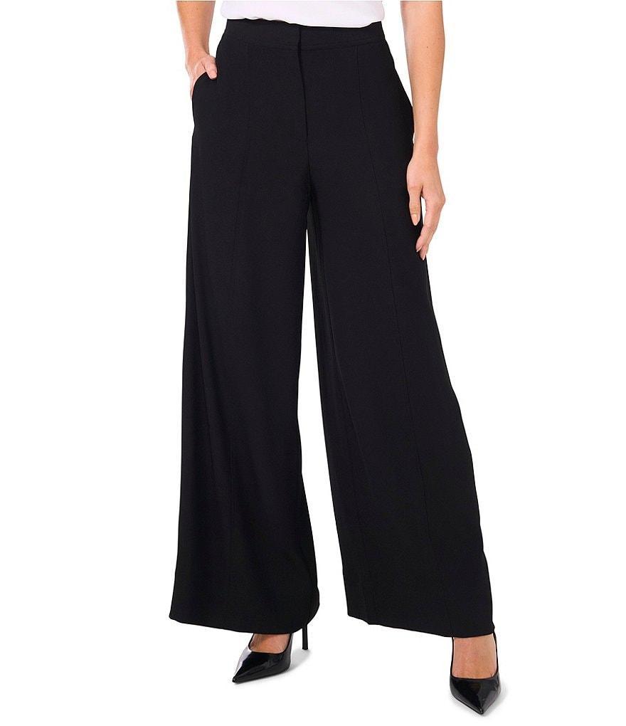 CeCe Crepe High Rise Single Pleat Flat Front Full Length Wide Pants product image