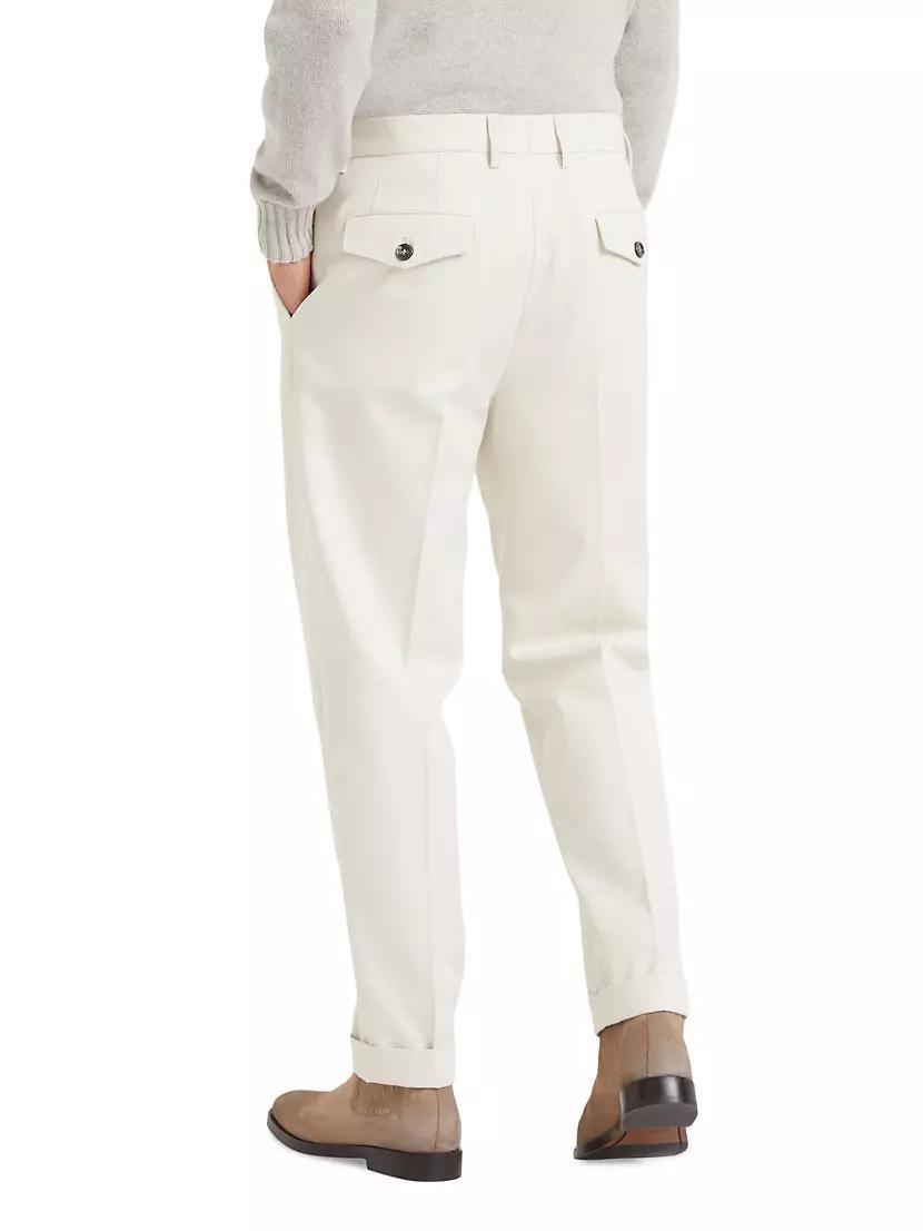 Cotton and Virgin Wool Gabardine Leisure Fit Trousers Product Image