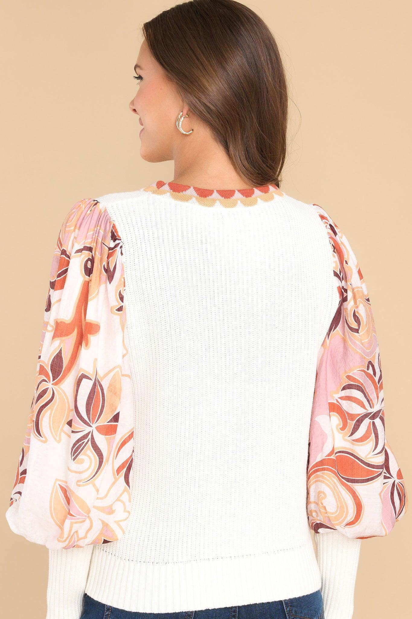 Taken By The Wind Ivory Multi Print Top Product Image