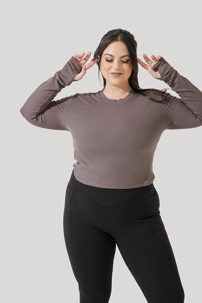 Refine Long Sleeve Top - Woodland Taupe product image