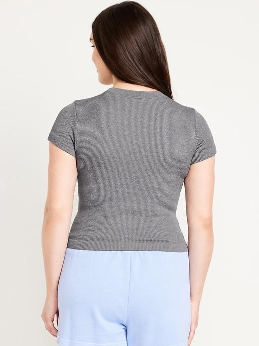 Fitted Seamless Ribbed T-Shirt Product Image