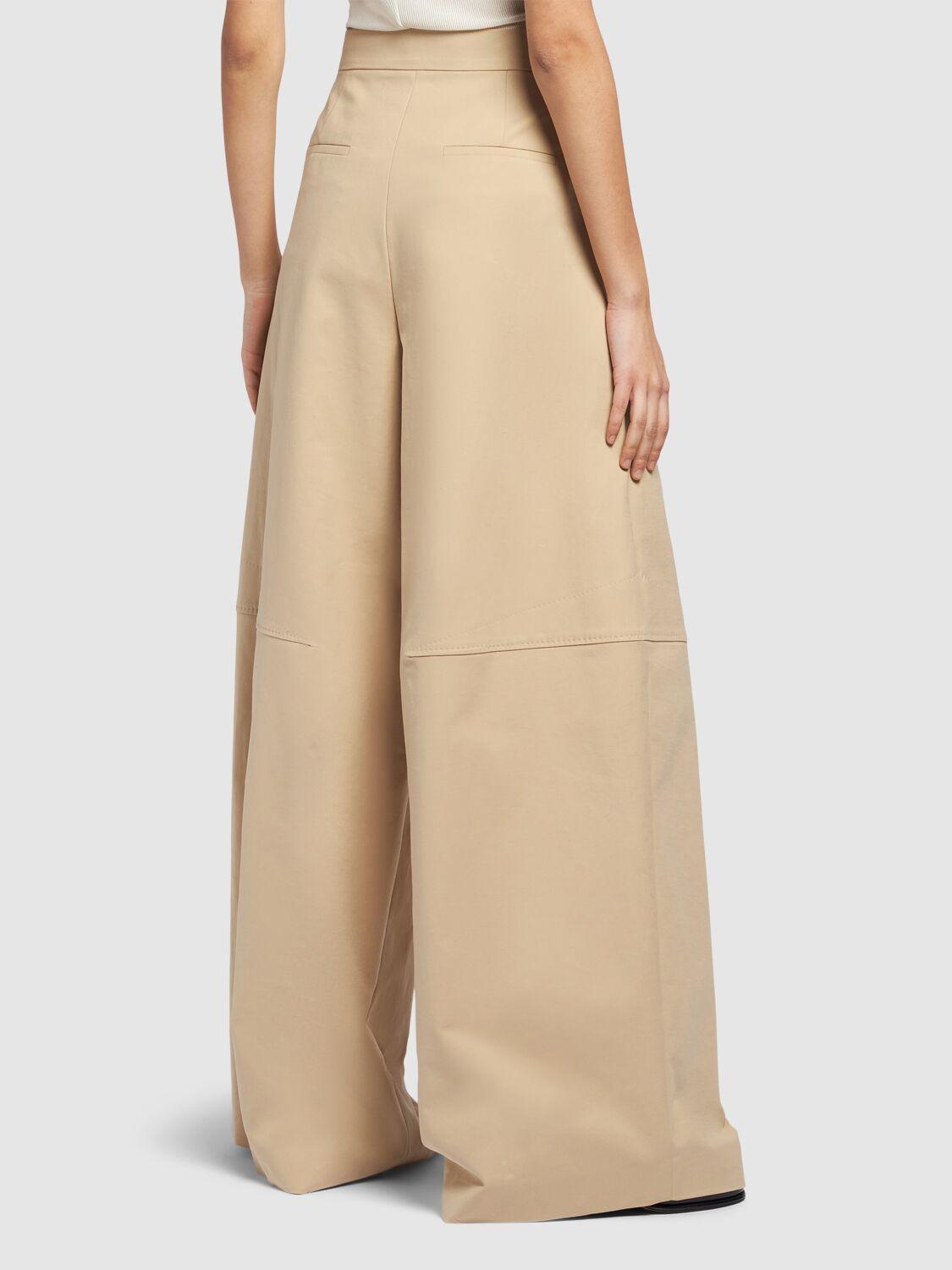 MAX MARA Avoriaz Cotton Double Canvas Wide Pants In Neutrals Product Image