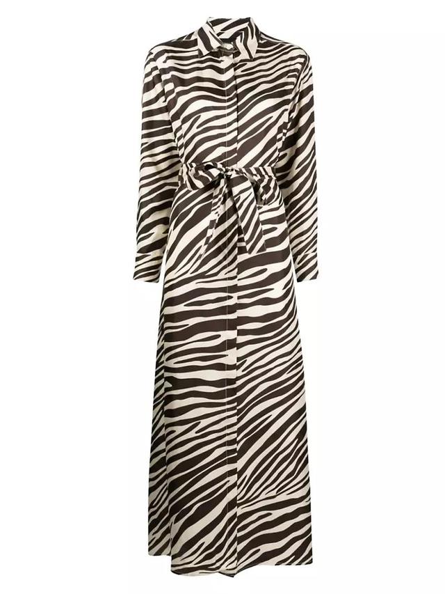 Silk Zebra Maxi Shirtdress Product Image