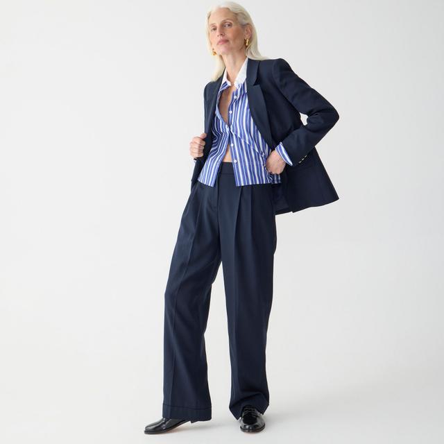 Wide-leg essential pant in Italian city wool blend Product Image