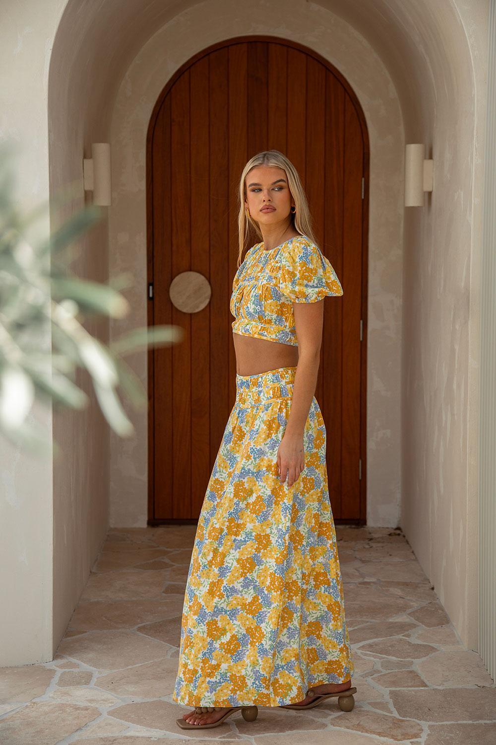 Danica Skirt - Tropical Bud Floral Product Image