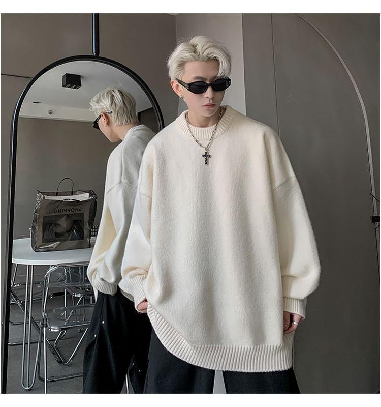 Crewneck Plain Sweater Product Image