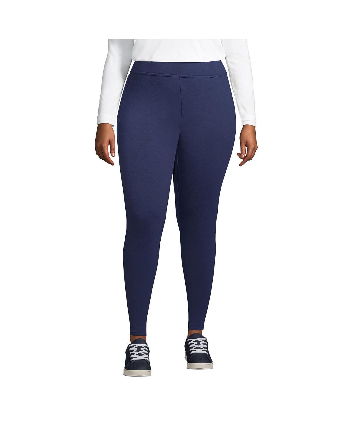 Lands End Plus Size High Rise Serious Sweats Fleece Lined Pocket Leggings Product Image