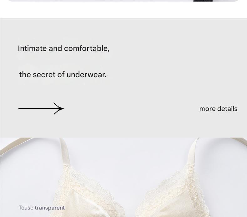 Lace Trim Velvet Wireless Bra / Panty / Set Product Image