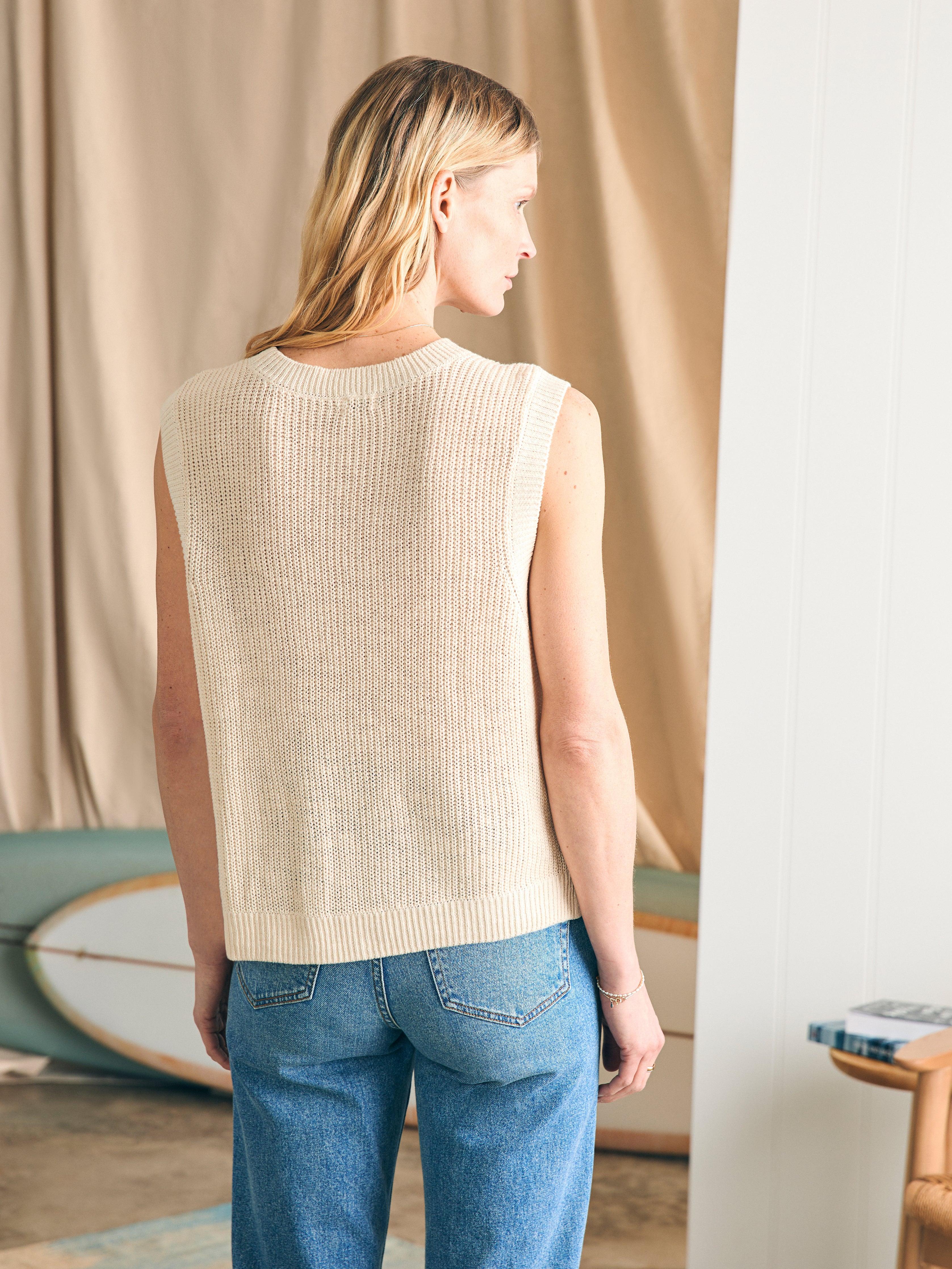 Miramar Linen Muscle Tank - Summer Sand Female Product Image