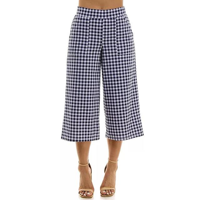 Womens Nina Leonard Gingham Coulotte Pants Product Image